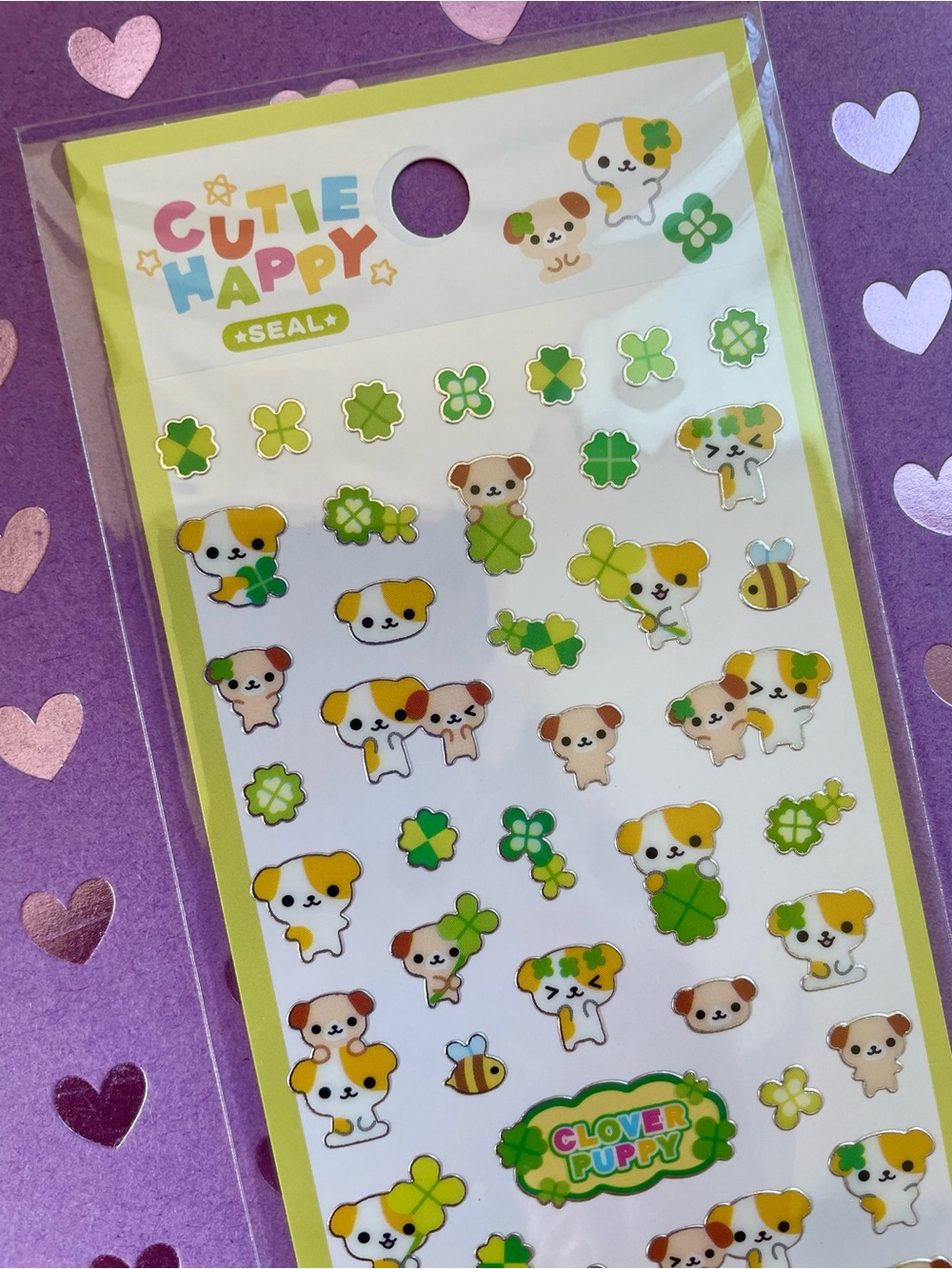 Puppy and clover stickers